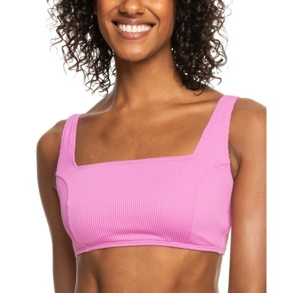 Roxy Juniors' Ribbed Halter-Style Bra Bikini Top XXL